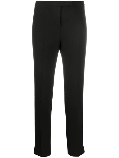 Shop Peserico Mid-rise Cropped Trousers In Black