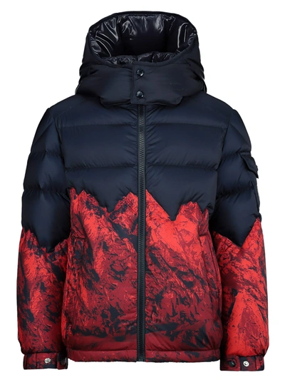 Shop Moncler Kids Down Jacket For Boys In Blue