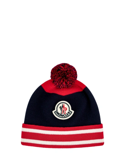 Shop Moncler Kids Beanie Berretto For Boys In Blue