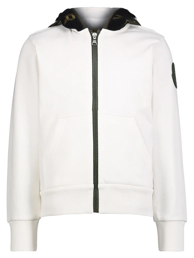Shop Moncler Kids Sweat Jacket For Boys In White