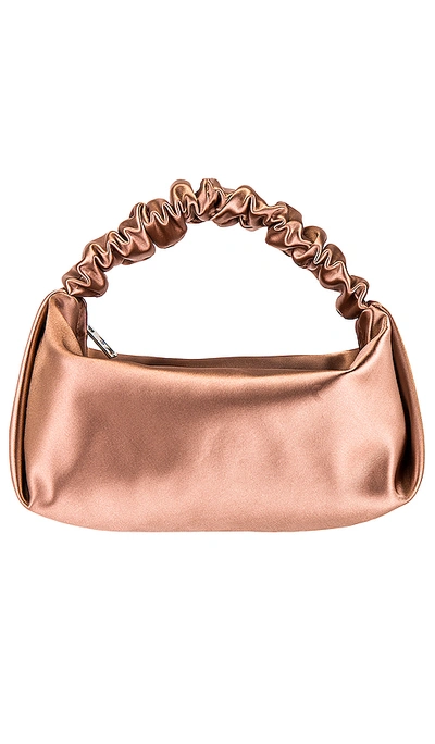 Alexander Wang Scrunchie Mini Satin Tote In Sand Stone