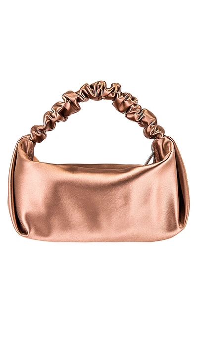 Alexander Wang Scrunchie Mini Satin Tote In Sand Stone