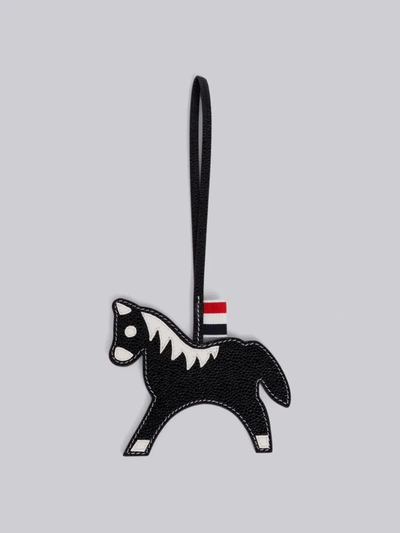 Shop Thom Browne Black Pebbled Calfskin Horse Charm