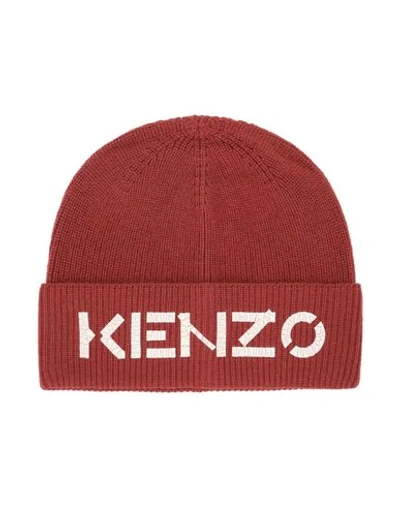 Shop Kenzo Hats In Brick Red
