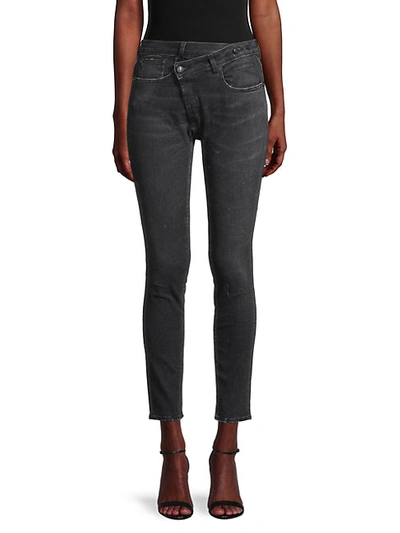 Shop R13 High-rise Skinny Jeans In Black Marble