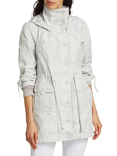 Shop Blanc Noir Camo Hooded Anorak Jacket In Light Grey