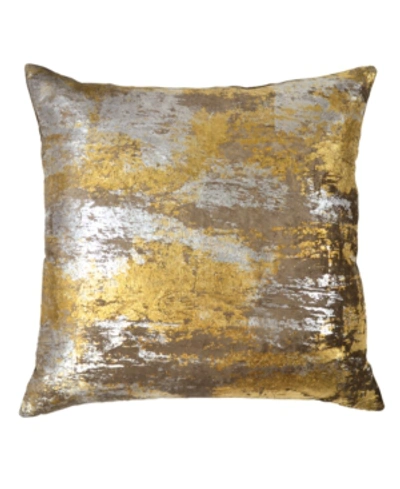 Shop Michael Aram Silver Distressed Metallic Velvet Print Pillow