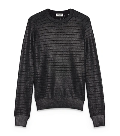 Shop Saint Laurent Metallic Knit Sweater