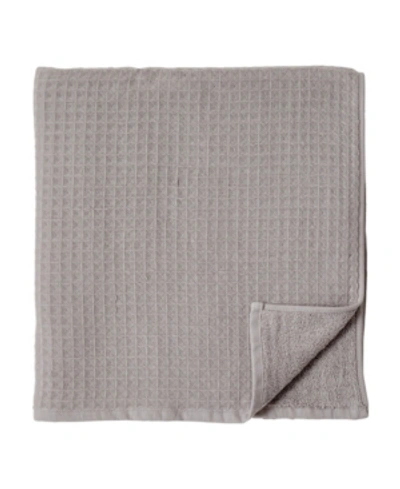 Shop Uchino Waffle Twist 100% Cotton Bath Towel In Grey