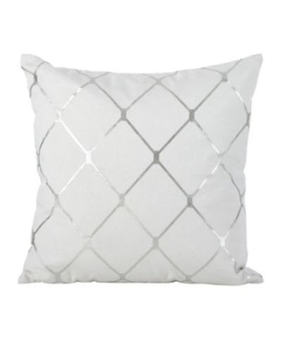 Shop Saro Lifestyle Metallic Diamond Decorative Pillow, 18" X 18" In Silver