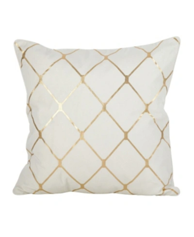 Shop Saro Lifestyle Metallic Diamond Decorative Pillow, 18" X 18" In Gold