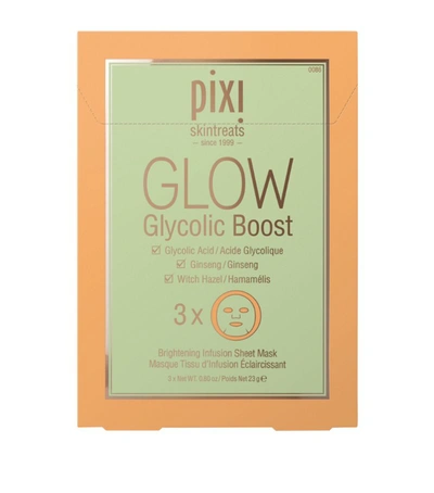 Shop Pixi Glow Glycolic Boost Sheet Mask (pack Of 3) In White