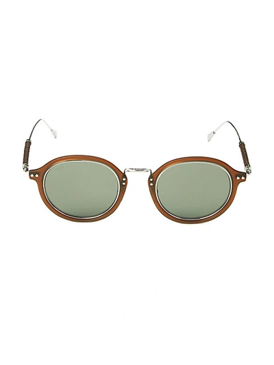 Shop Tod's 48mm Round Sunglasses In Brown