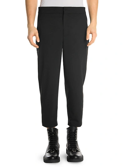 Shop Neil Barrett Cropped Virgin-wool Blend Trousers In Black