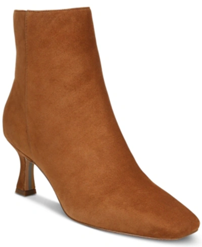 Shop Sam Edelman Women's Lizzo Martini-heeled Booties Women's Shoes In Luggage Suede