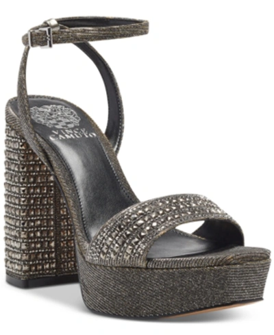 Shop Vince Camuto Women's Chastin Bling Dress Sandals Women's Shoes In Pewter