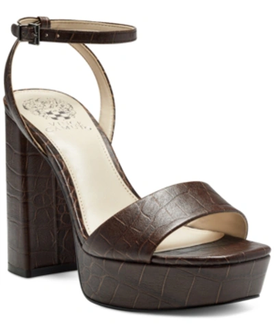 Shop Vince Camuto Women's Chastin Bling Dress Sandals Women's Shoes In Brown