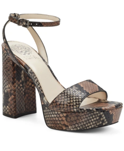 Shop Vince Camuto Women's Chastin Bling Dress Sandals Women's Shoes In Tostada Snake