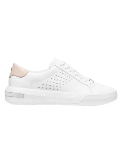 Shop Michael Michael Kors Women's Codie Leather Sneakers In Optic White