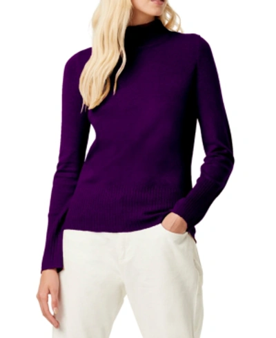 Shop French Connection Mock-neck Knit Sweater In Dark Decadance