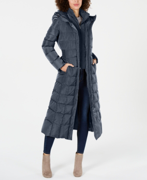 cole haan hooded down maxi puffer coat