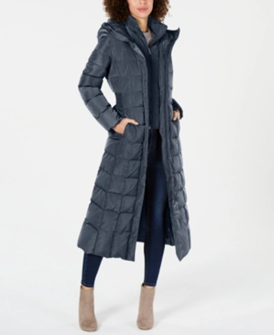 Cole haan hooded down maxi puffer coat cheap