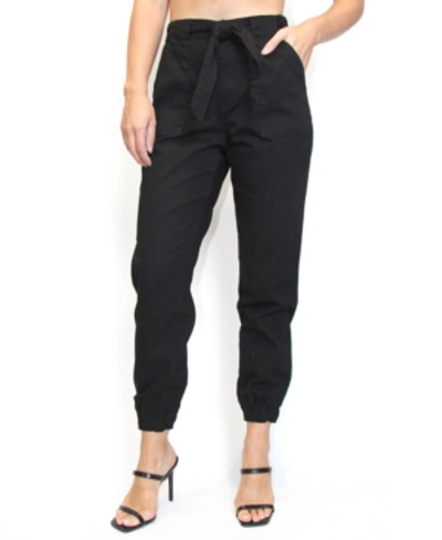 Shop Almost Famous Crave Fame Juniors' Belted Jogger Pants In Black
