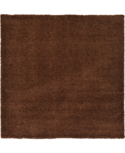 Shop Bridgeport Home Exact Shag Exs1 8' 2" X 8' 2" Square Area Rug In Chocolate Brown