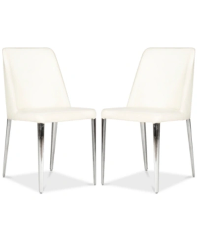 Safavieh Chandler Fabric Side Chair (set Of 2) In White