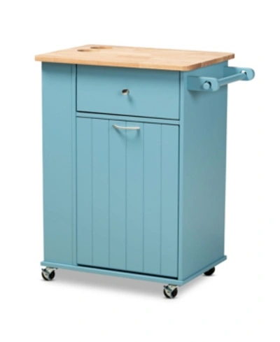 Furniture Liona Modern And Contemporary Kitchen Storage Cart In Blue