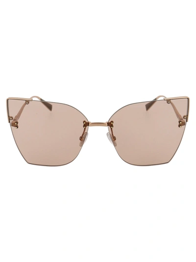 Shop Max Mara Mm Anita Iii Sunglasses In Ddb70 Gold Copp