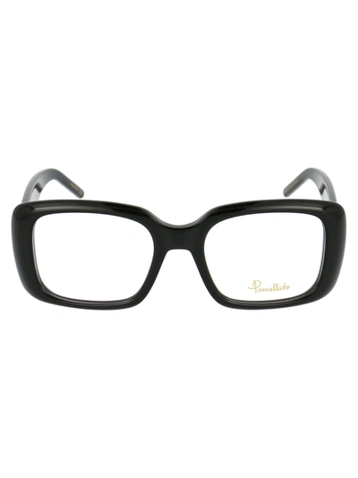Shop Pomellato Pm0087o Glasses In 002 Black Black Transparent