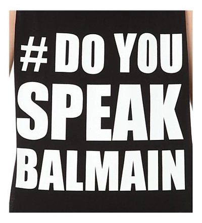 Shop Balmain Do You Speak  T-shirt In Black/white