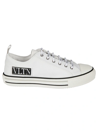 Shop Valentino Vltn Logo Patched Sneakers In White
