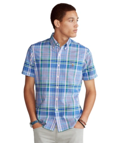 Shop Polo Ralph Lauren Men's Classic-fit Plaid Oxford Shirt In 4653a Blue Large Plaid