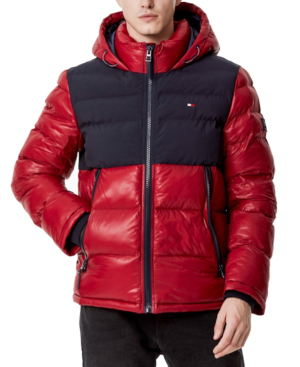 tommy hilfiger shiny puffer jacket