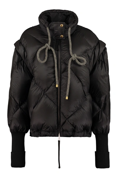 Shop Moncler Francesca Léger Nylon Down Jacket In Black