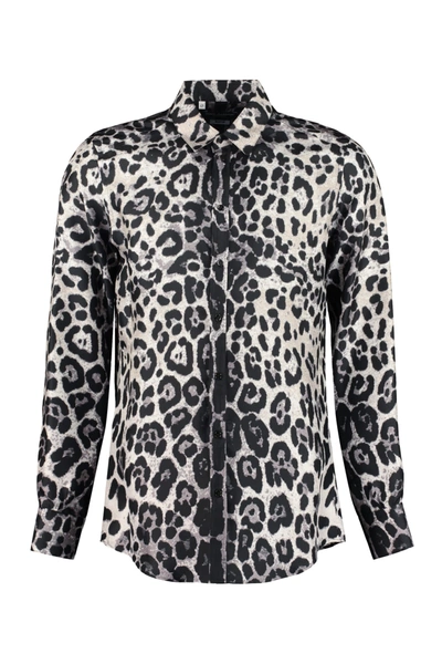 Shop Dolce & Gabbana Printed Silk Shirt In Animalier