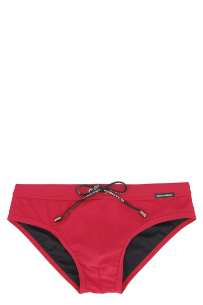 Shop Dolce & Gabbana Swim Briefs In Red