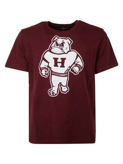 Shop Hydrogen College T-shirt In Burgundy