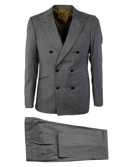 Shop Maurizio Miri Double-breasted Suit In Grey