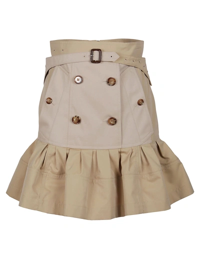 Shop Burberry Suzy Skirt In Honey