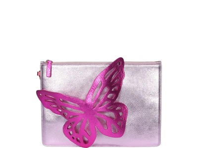 Shop Sophia Webster Butterfly Flossy Pochette In Pink