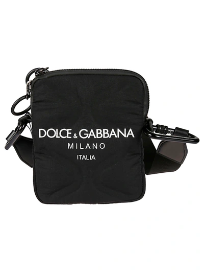 Shop Dolce & Gabbana Logo-print Messenger Bag In Black/white