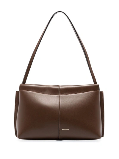 Shop Wandler Carly Leather Mini Bag In Brown