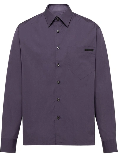 Shop Prada Classic Straight-fit Shirt In Purple