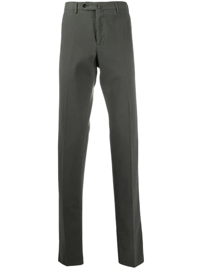 Shop Pt01 Straight Leg Buttoned Trousers In Green