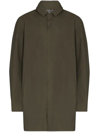 Shop Arc'teryx Keppel Mid-length Raincoat In Green