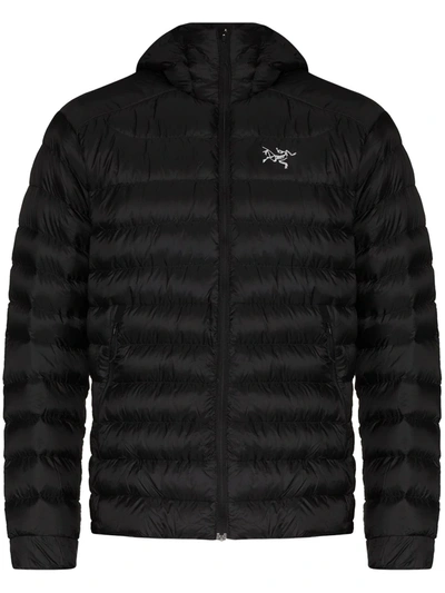 Shop Arc'teryx Cerium Hooded Padded Jacket In Black