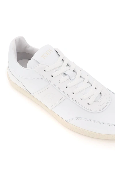 Shop Tod's Multicolour Leather Sneakers In White